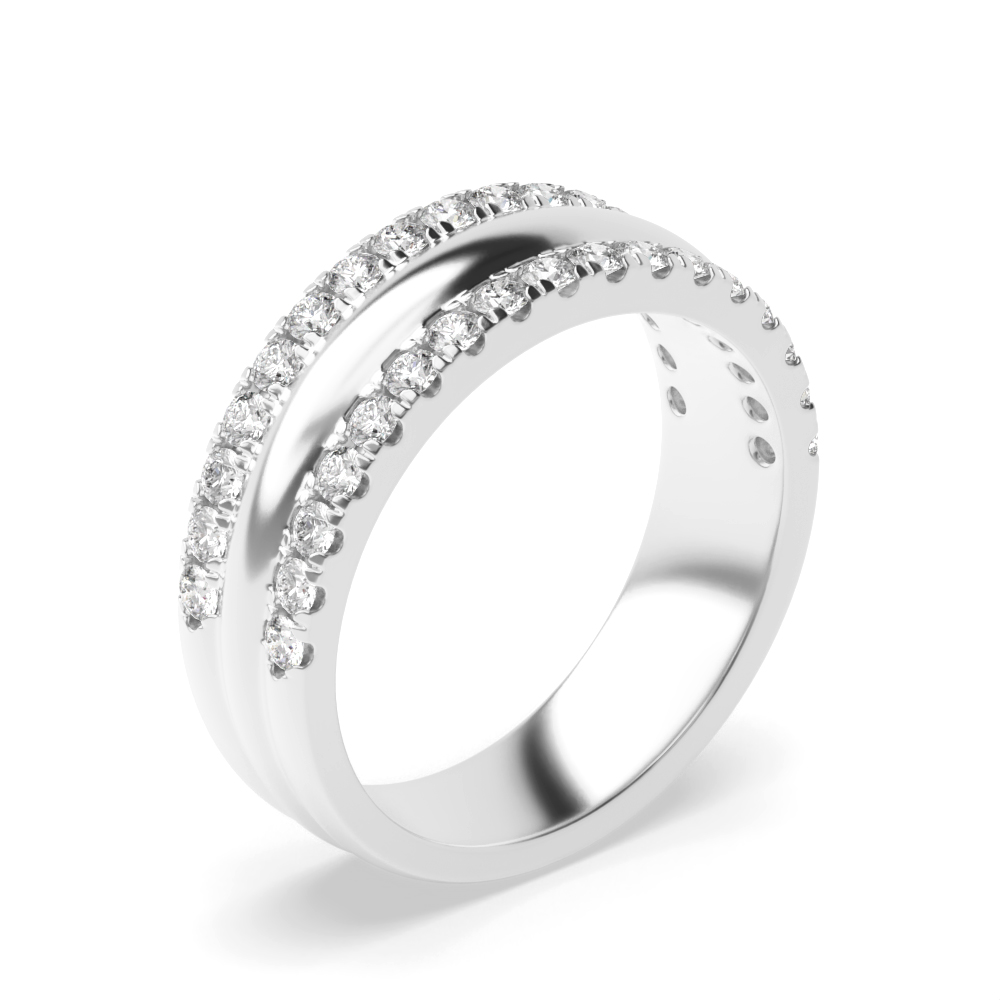 pave setting round diamond half eternity ring