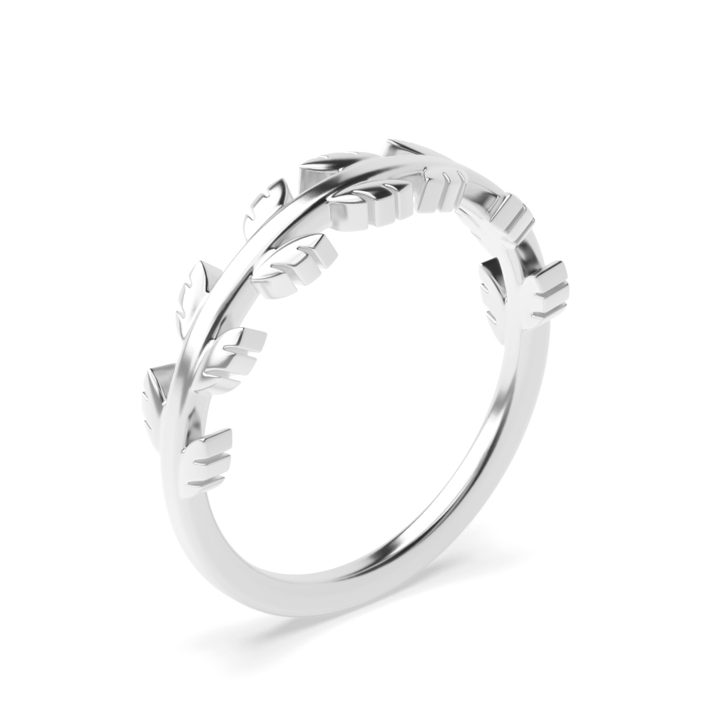plain metal leaf shape womens ring