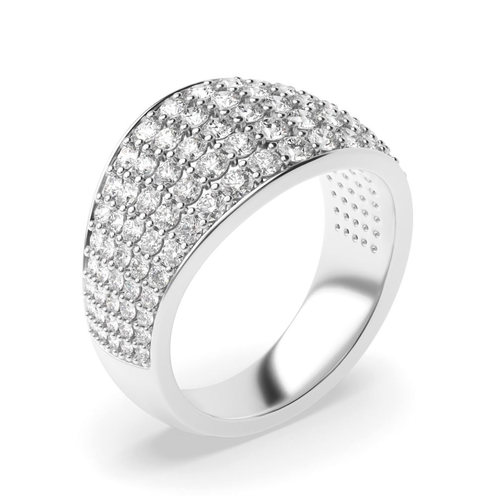 prong setting round shape half eternity ring
