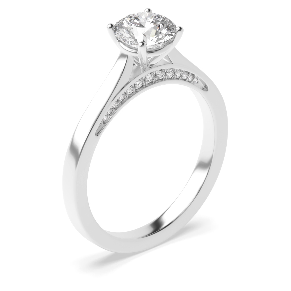 4 prong setting round shape diamond engagement ring