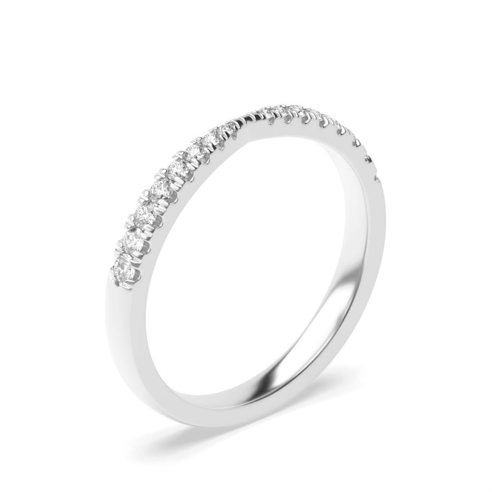 4 Prong setting round shape twisted shaped wedding band
