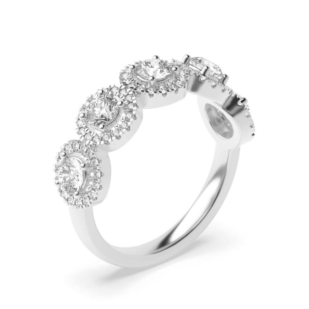 4 prong setting aura diamond half eternity ring