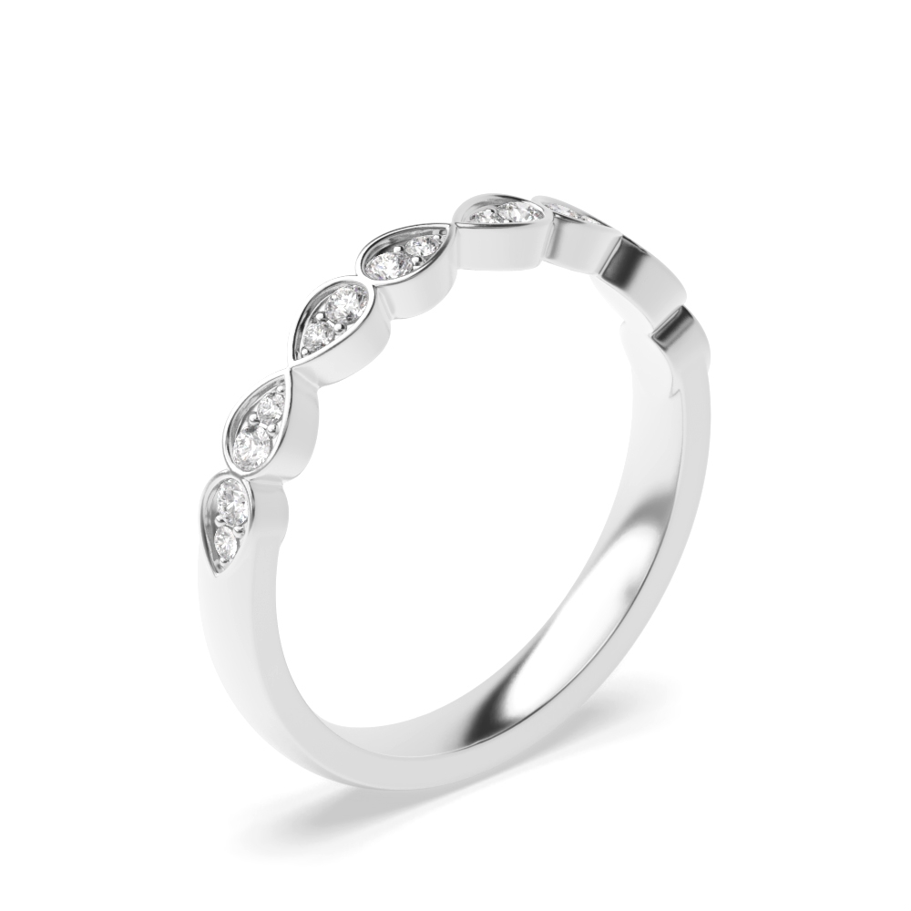 pave setting round shape infinity style half eternity ring
