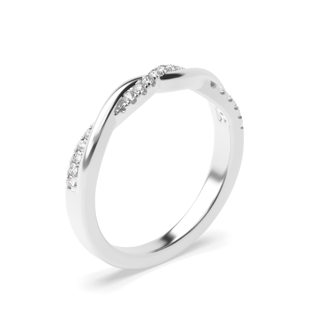 prong setting round shape half eternity diamond ring