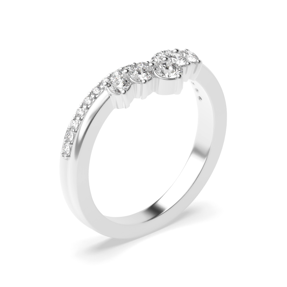 prong setting round shape cluster diamond ring