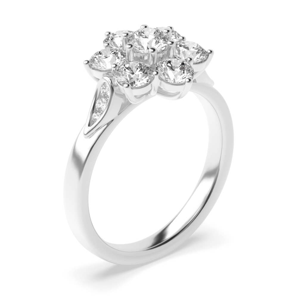 prong setting a stunning round brilliant cut diamond cluster ring
