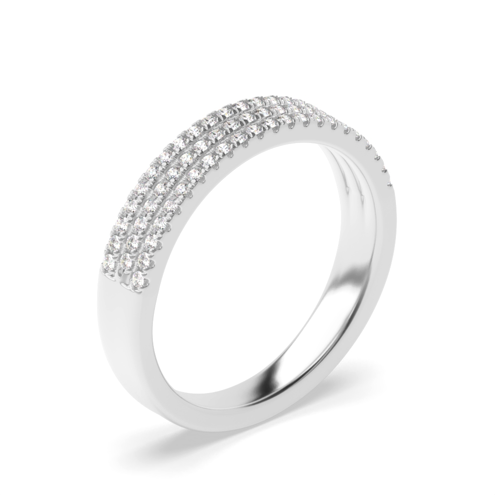 prong setting half eternity round diamond ring