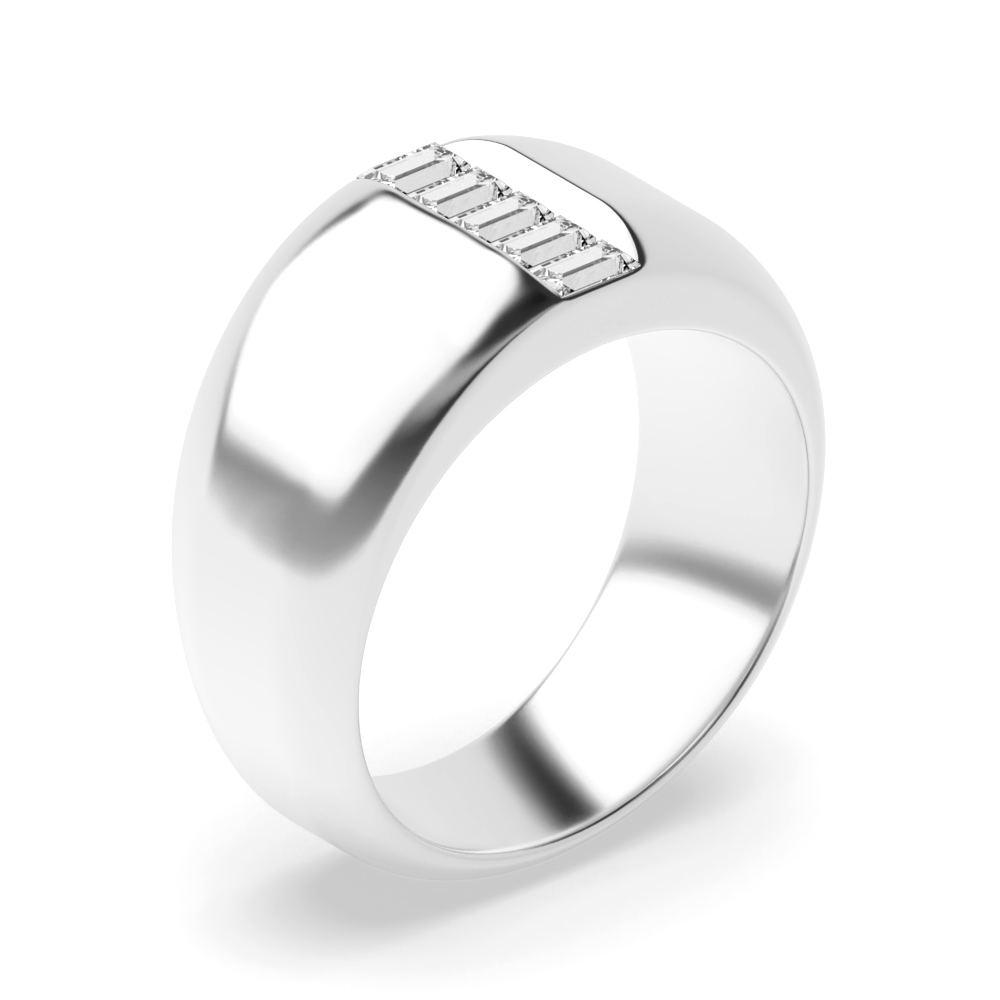 channel setting baguette shape mens diamonds ring