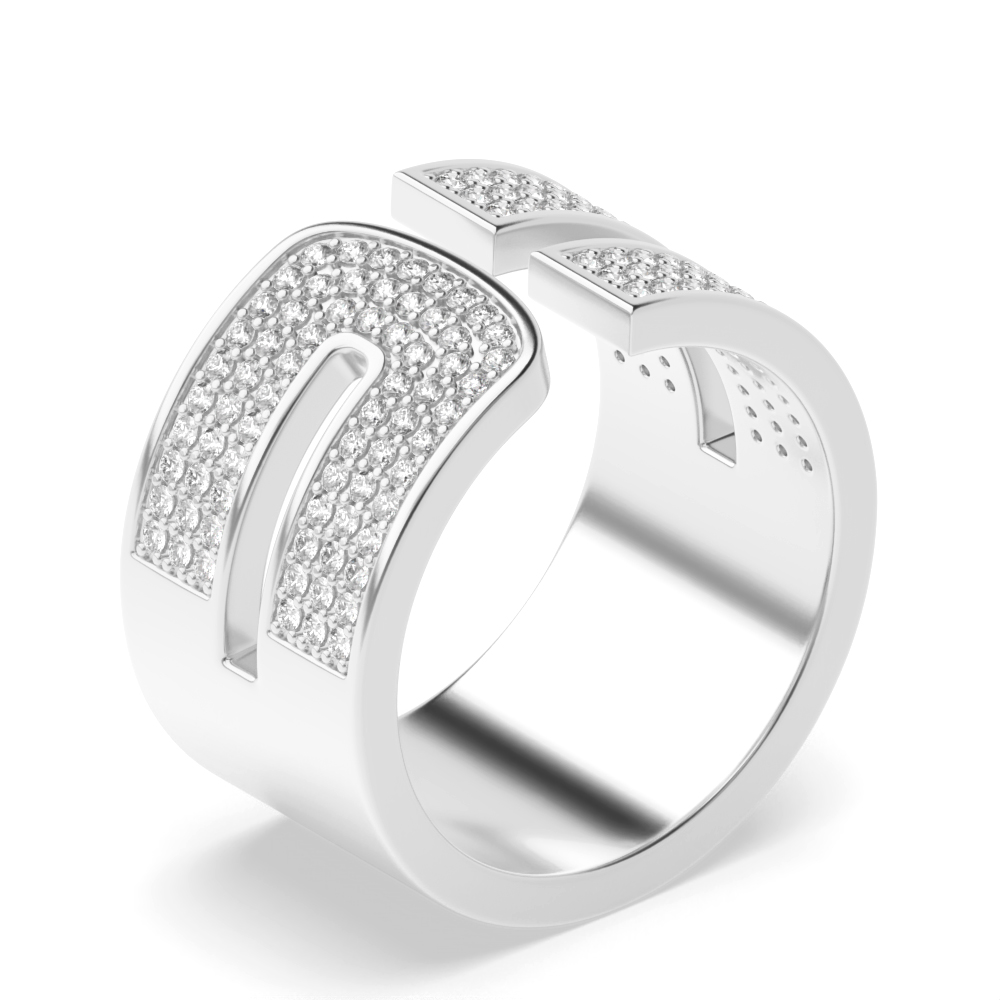 pave setting round shape mens diamonds ring