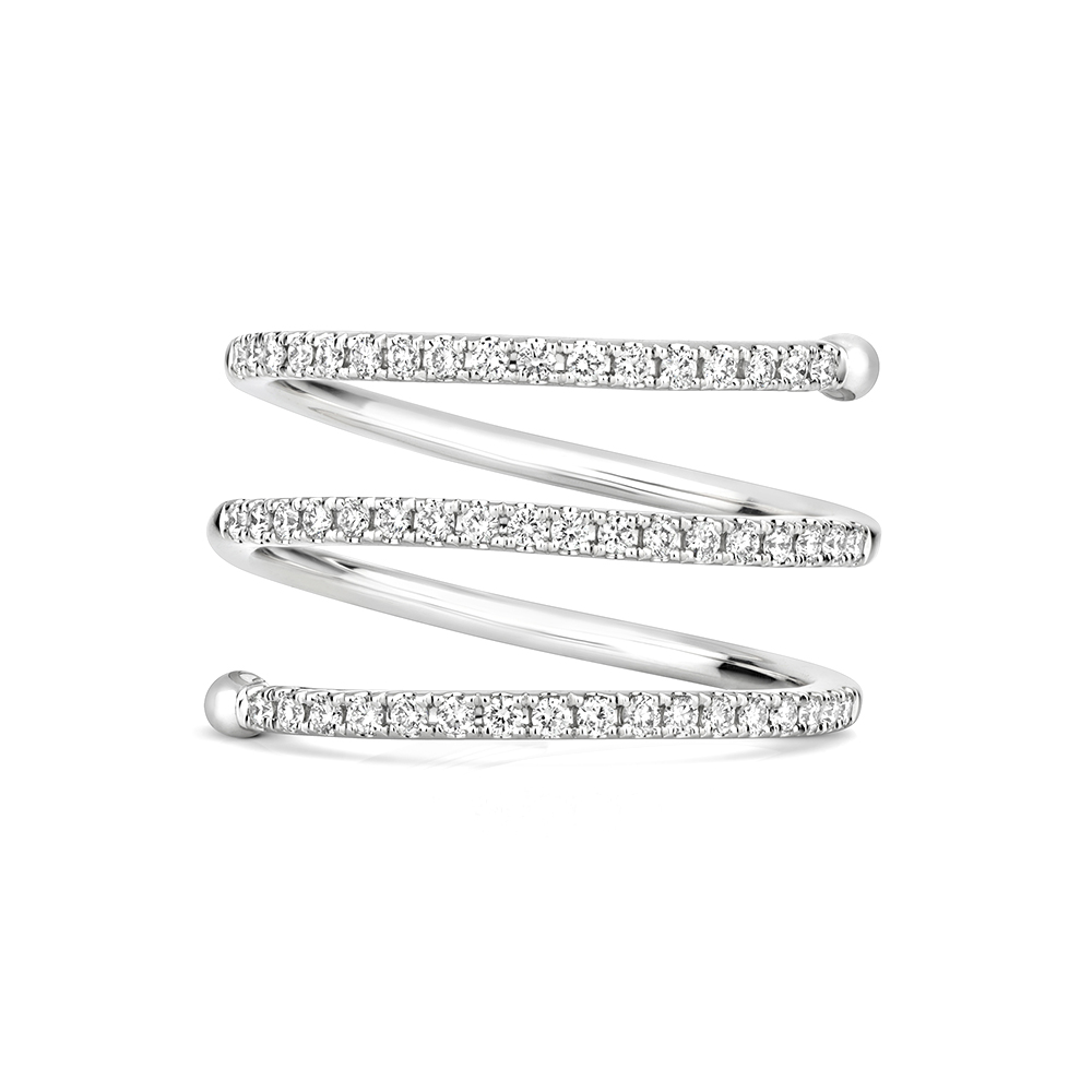 4 prong setting round shape spiral style eternity ring