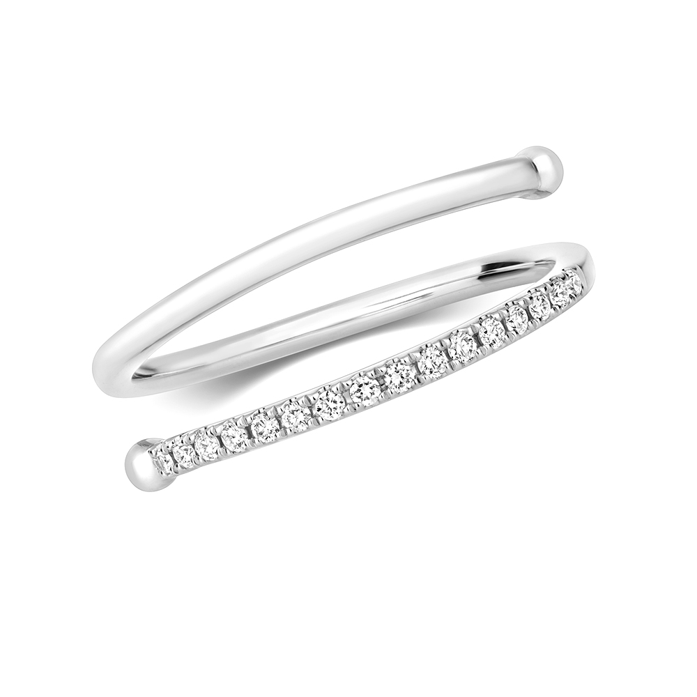 4 prong setting round shape spiral style eternity ring