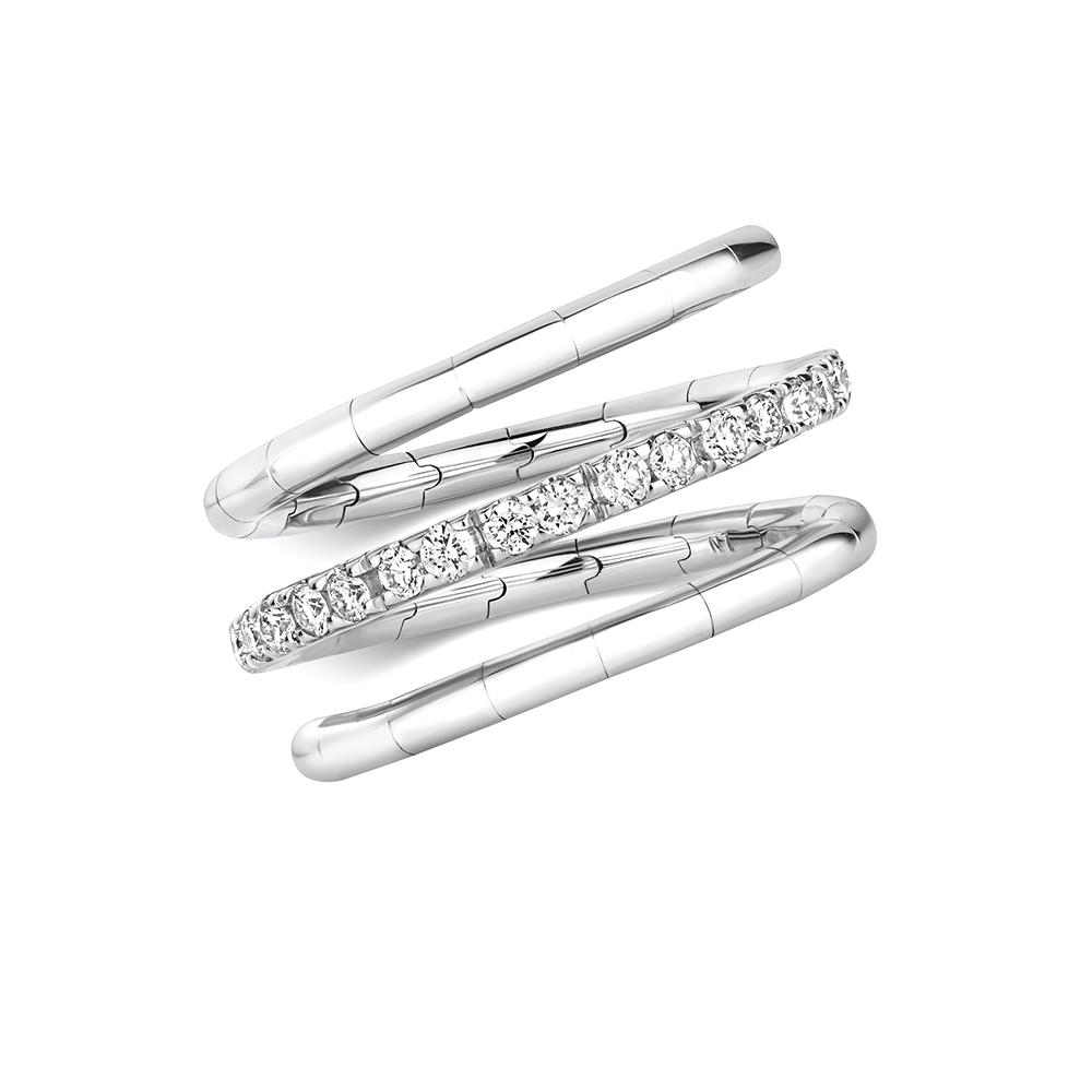 4 prong setting round shape flexi twist eternity ring