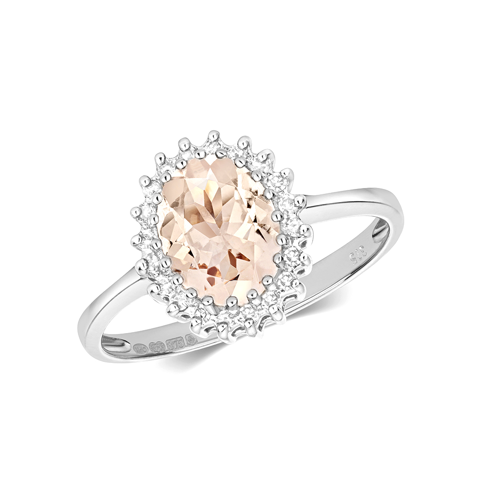 prong setting oval shape cluster gemstone ring