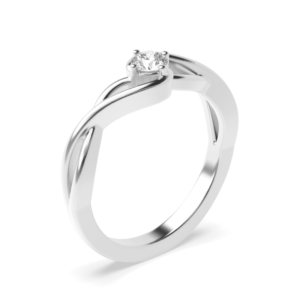 4 prong setting round shape classic solitaire diamond ring