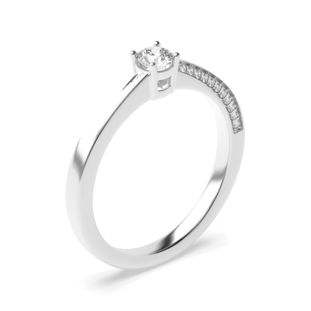 4 prong setting round shape solitaire with twist engagement ring