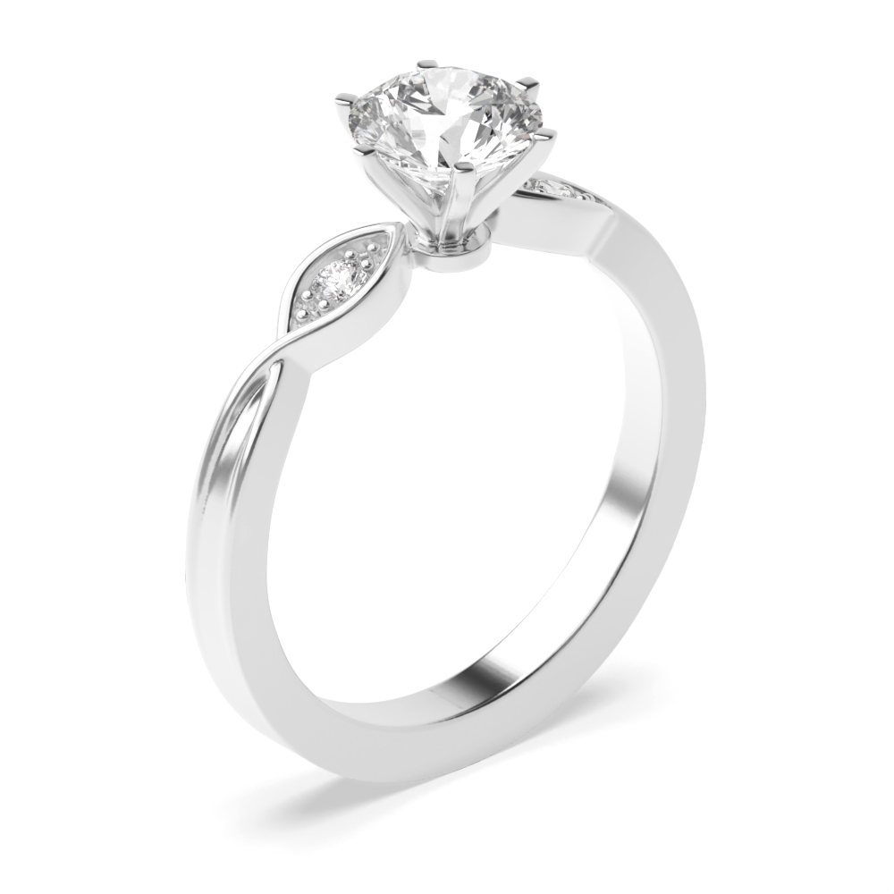 6 prong setting round shape classic solitaire diamond ring