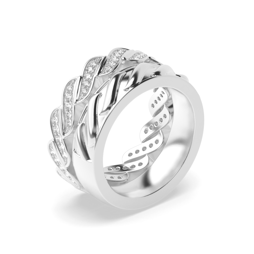 pave setting round shape full eternity couple ring