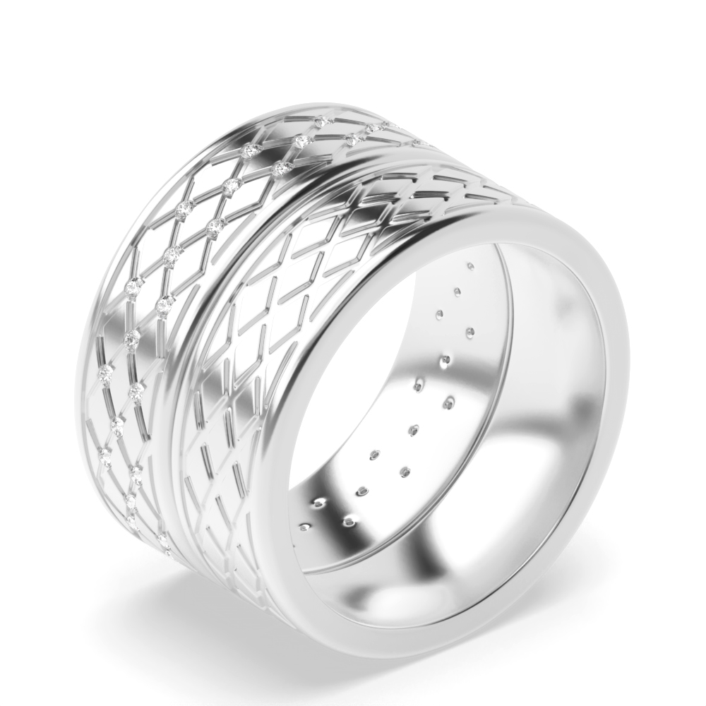 channel setting round shape couple band full eternity ring