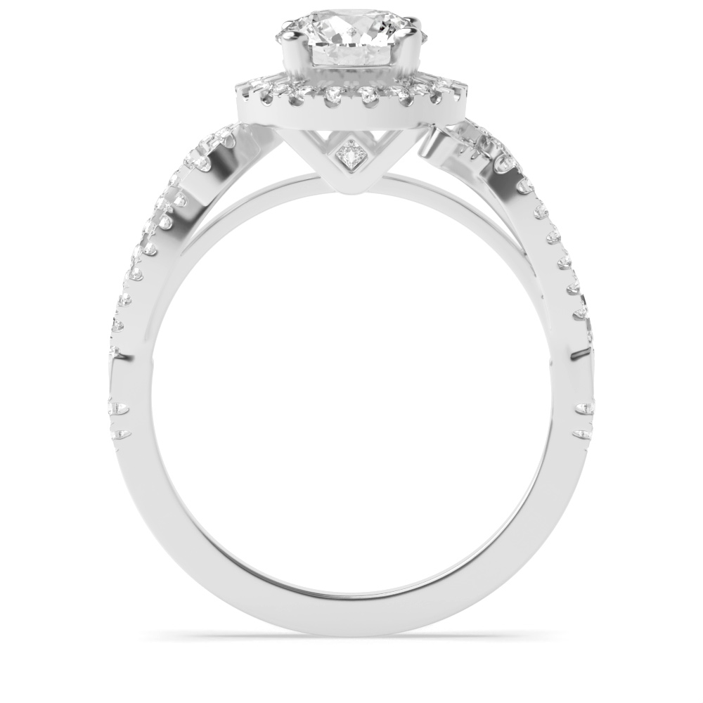 4 Prong Round Auragleam Naturally Mined Halo Diamond Ring