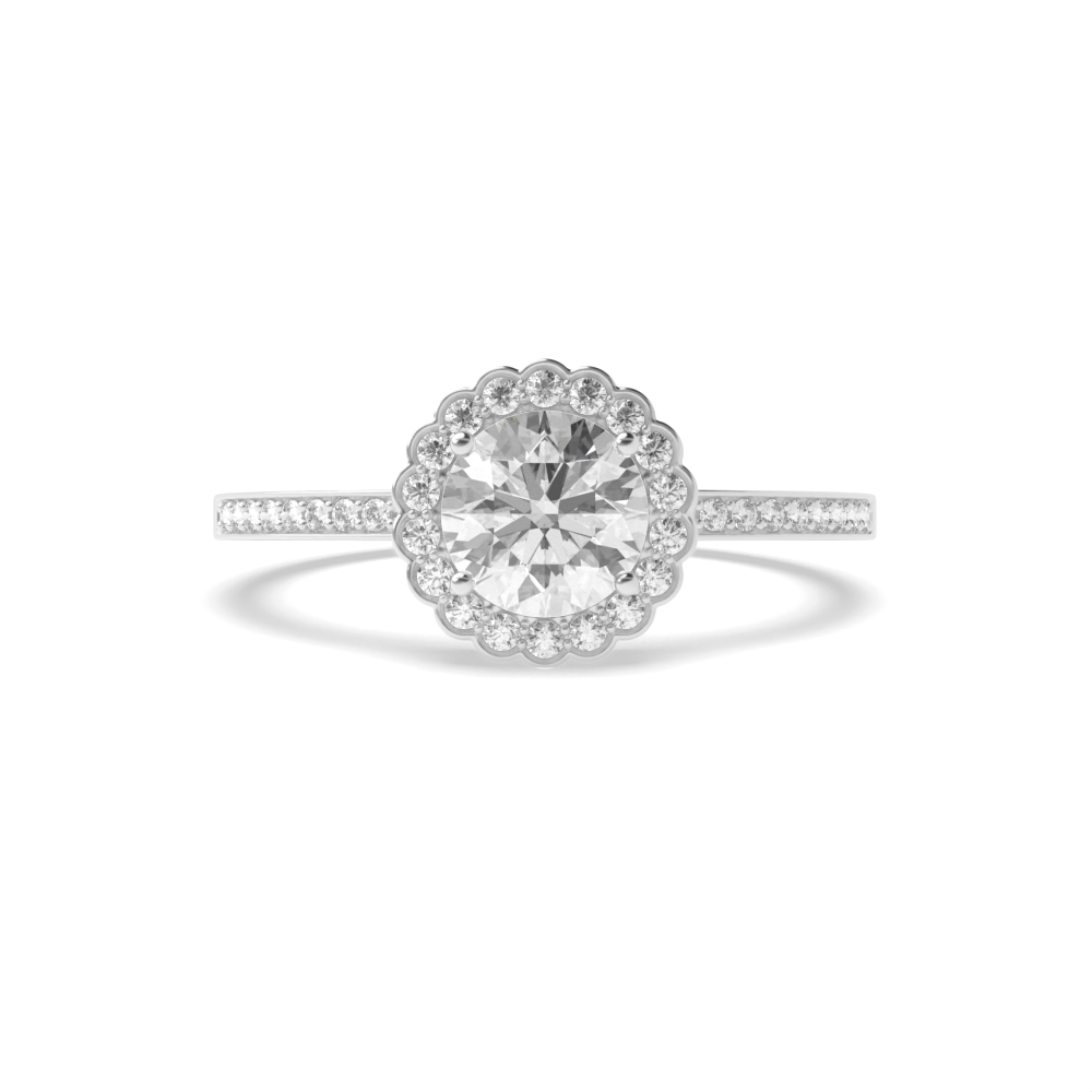 4 Prong Round Infiniteflow Lab Grown Halo Diamond Ring