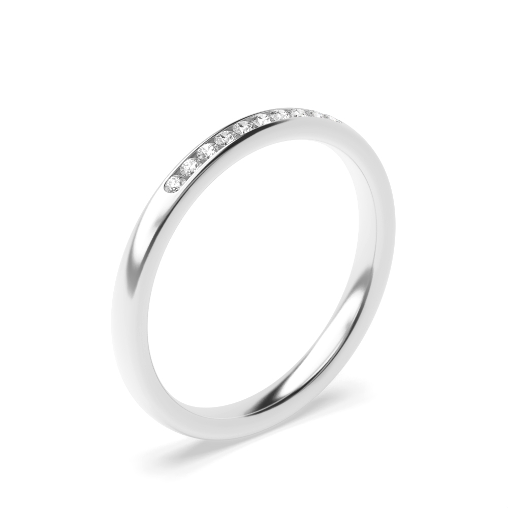 channel setting round shape diamond wedding ring