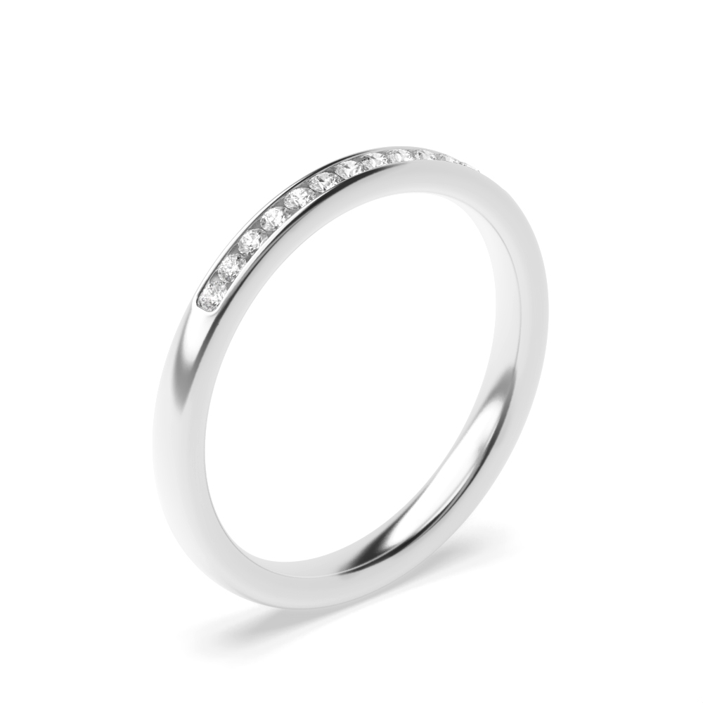 channel setting round shape diamond wedding ring