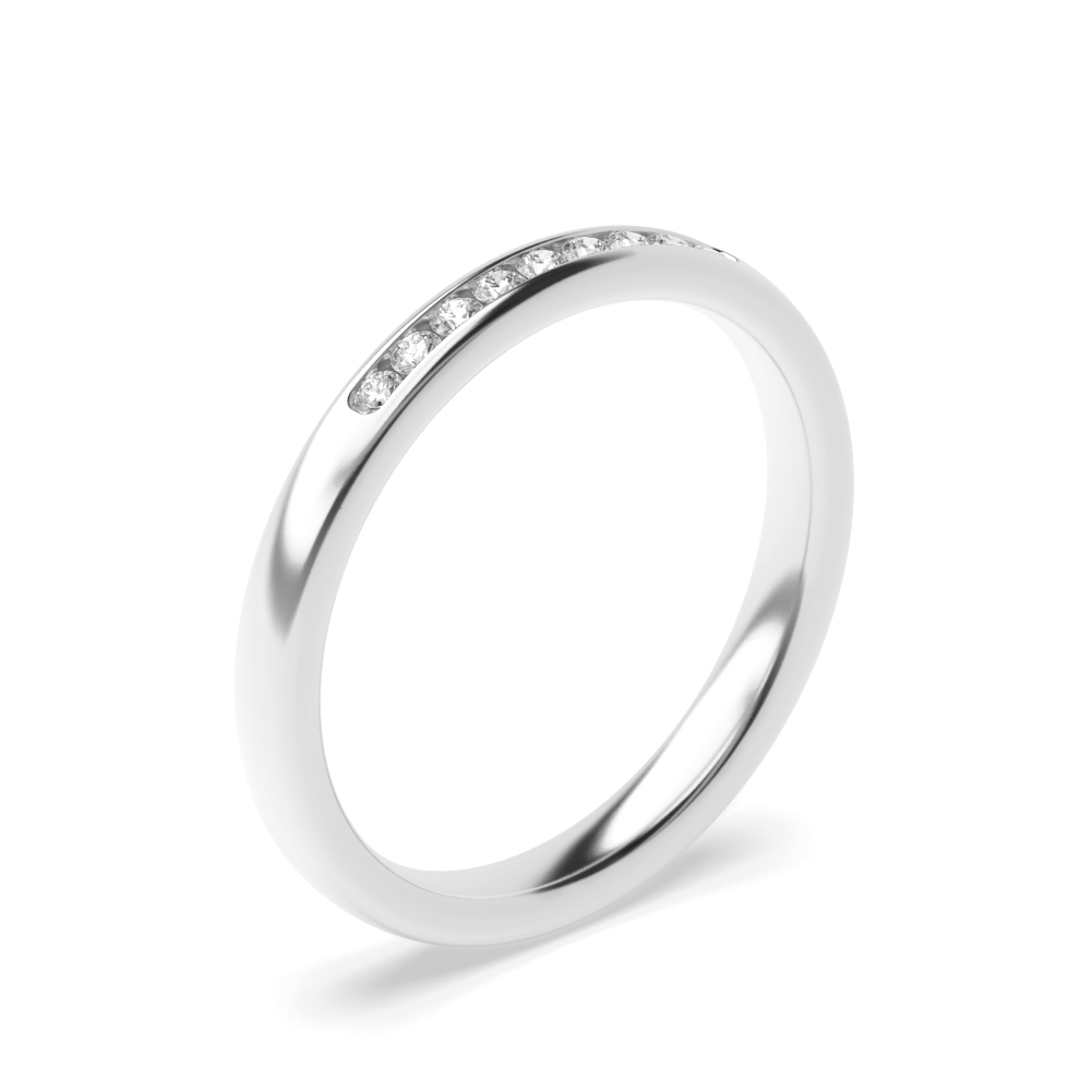 channel setting round shape diamond wedding ring