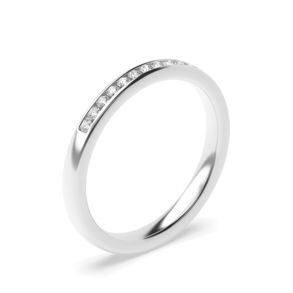 channel setting round shape diamond wedding ring