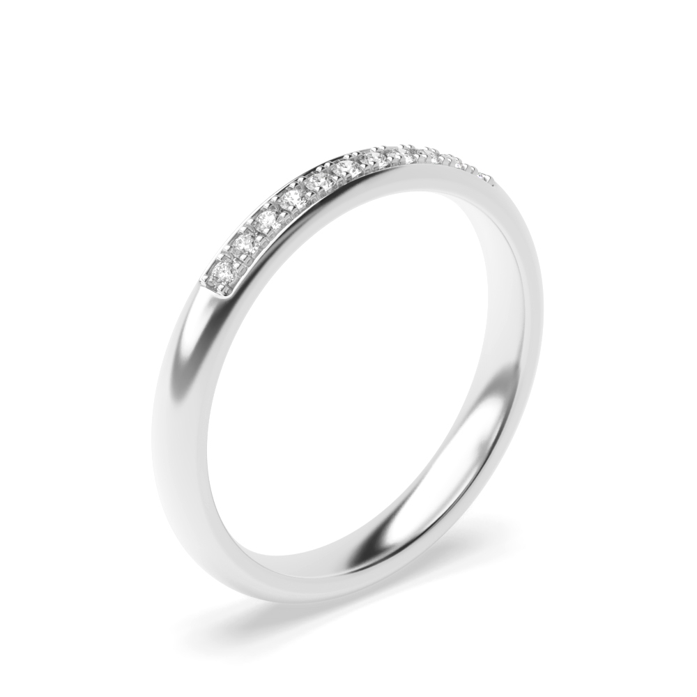 pave setting round shape diamond wedding ring