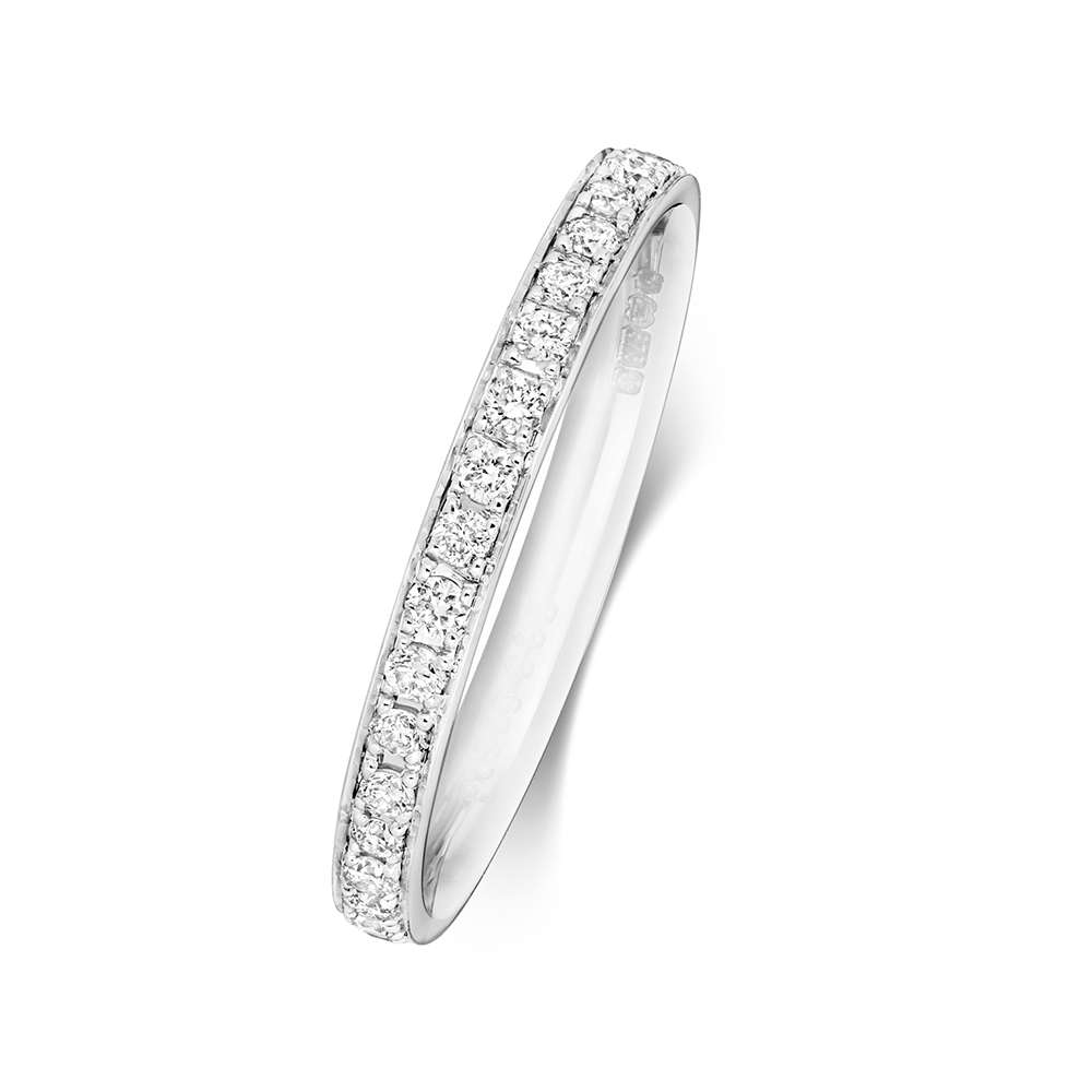 4 prong setting round shape diamond full eternity ring