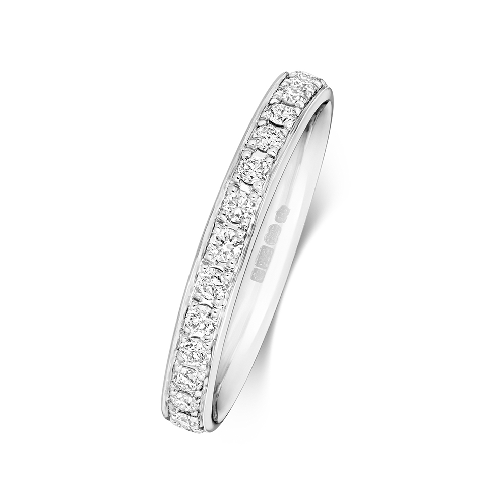 4 prong setting round shape diamond full eternity ring