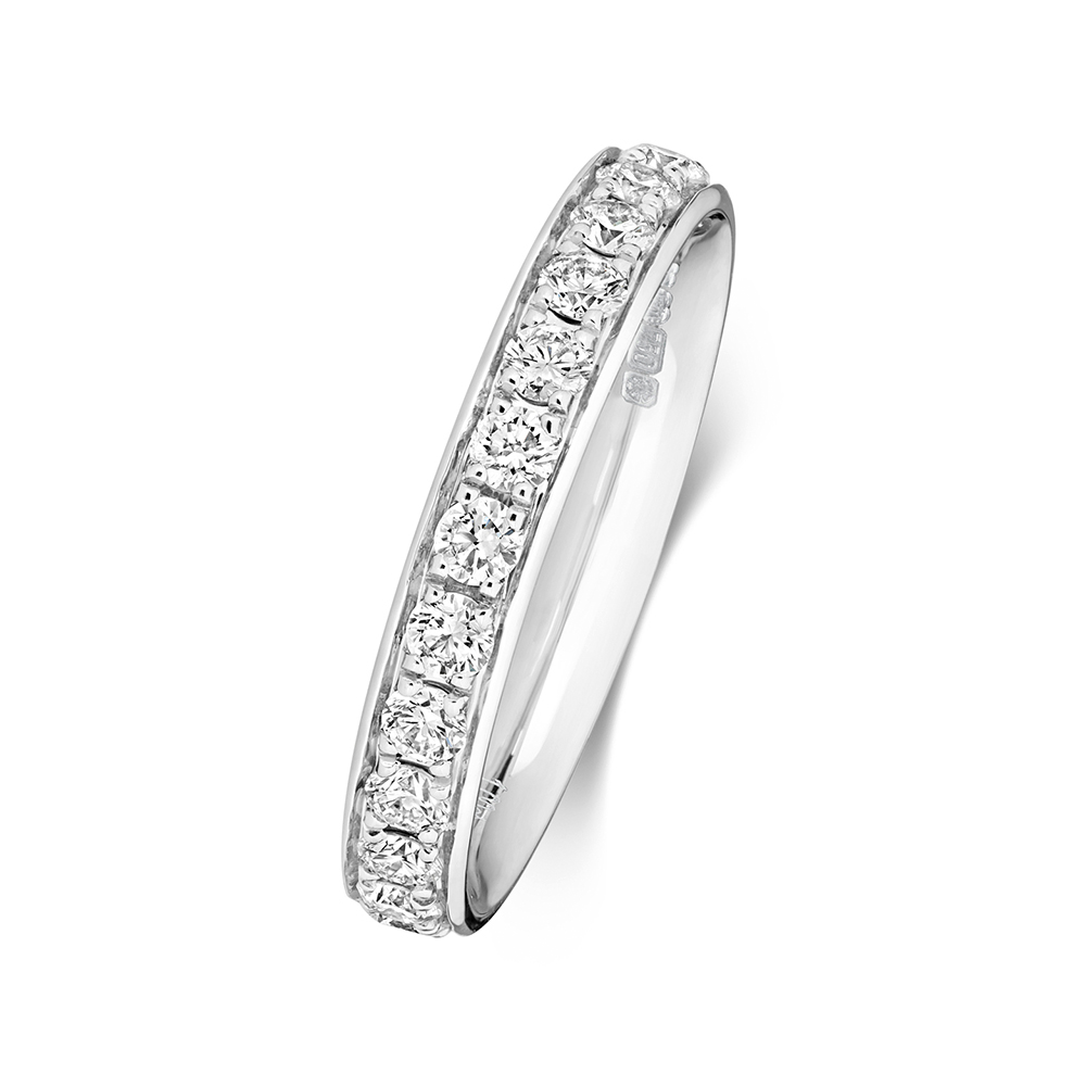 4 prong setting round shape full eternity ring