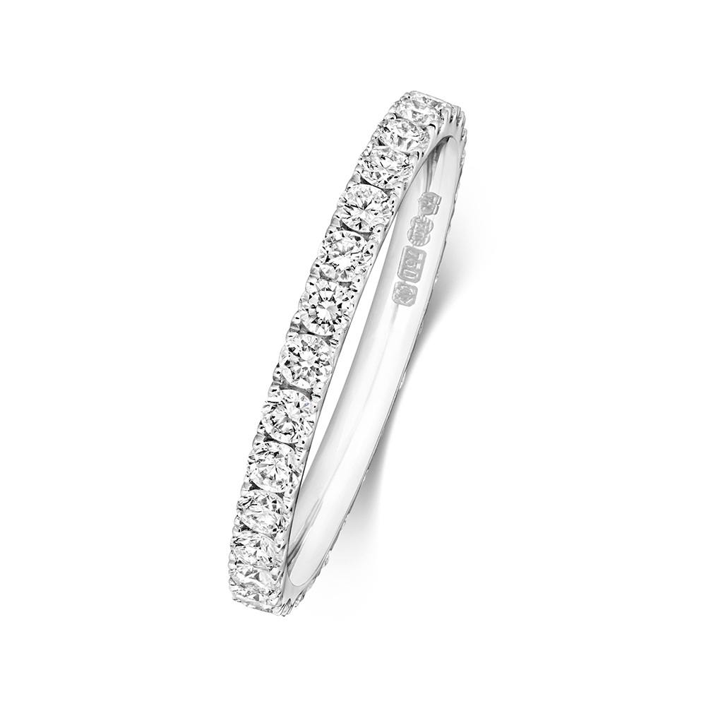 4 prong setting round shape full eternity ring