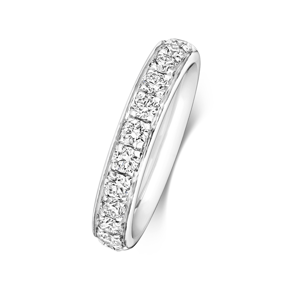 4 prong setting round shape half eternity ring