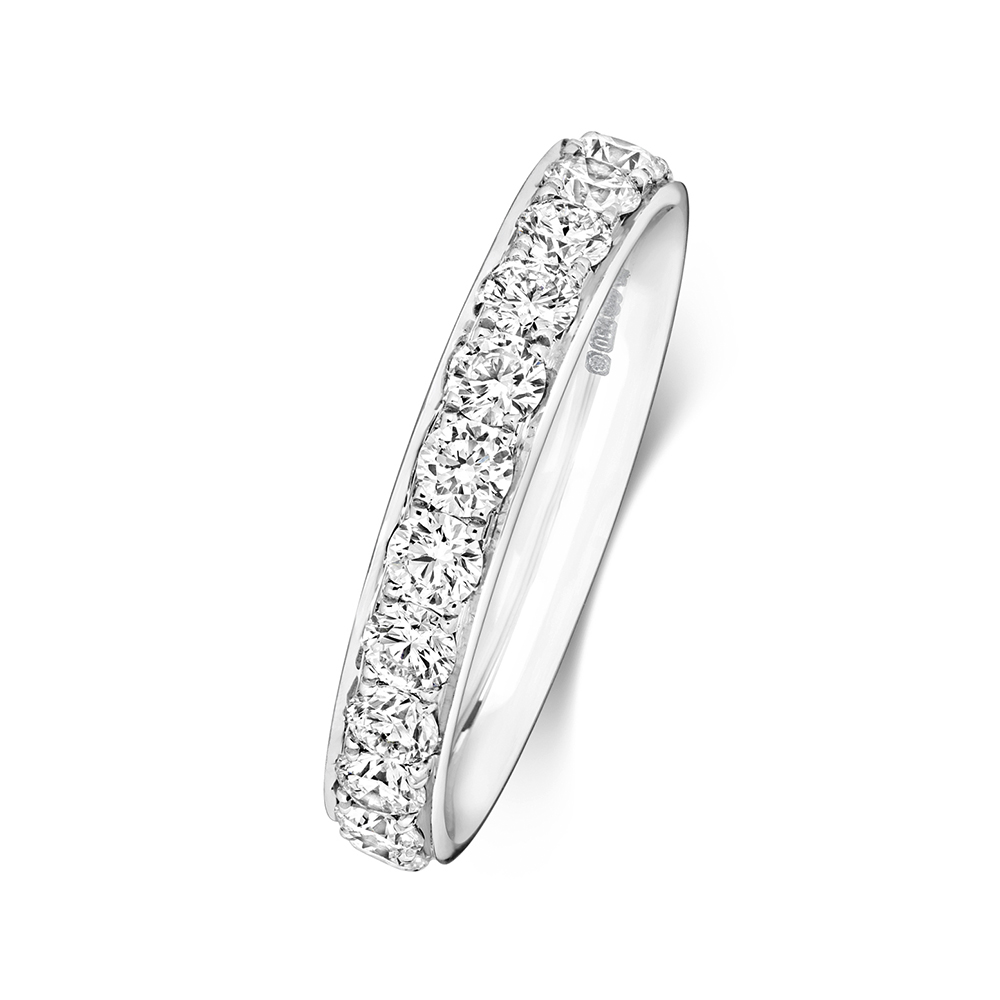 4 prong setting round shape full eternity ring