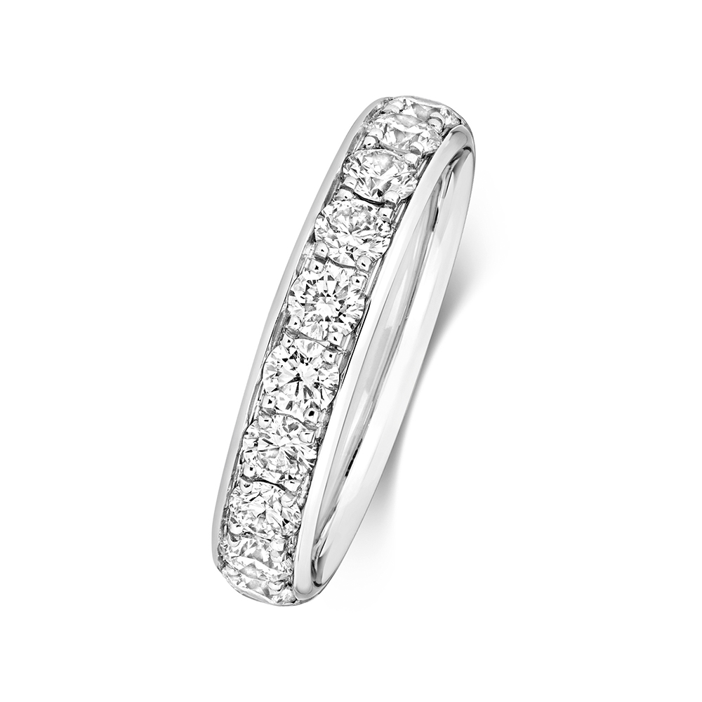4 prong setting round shape half eternity ring