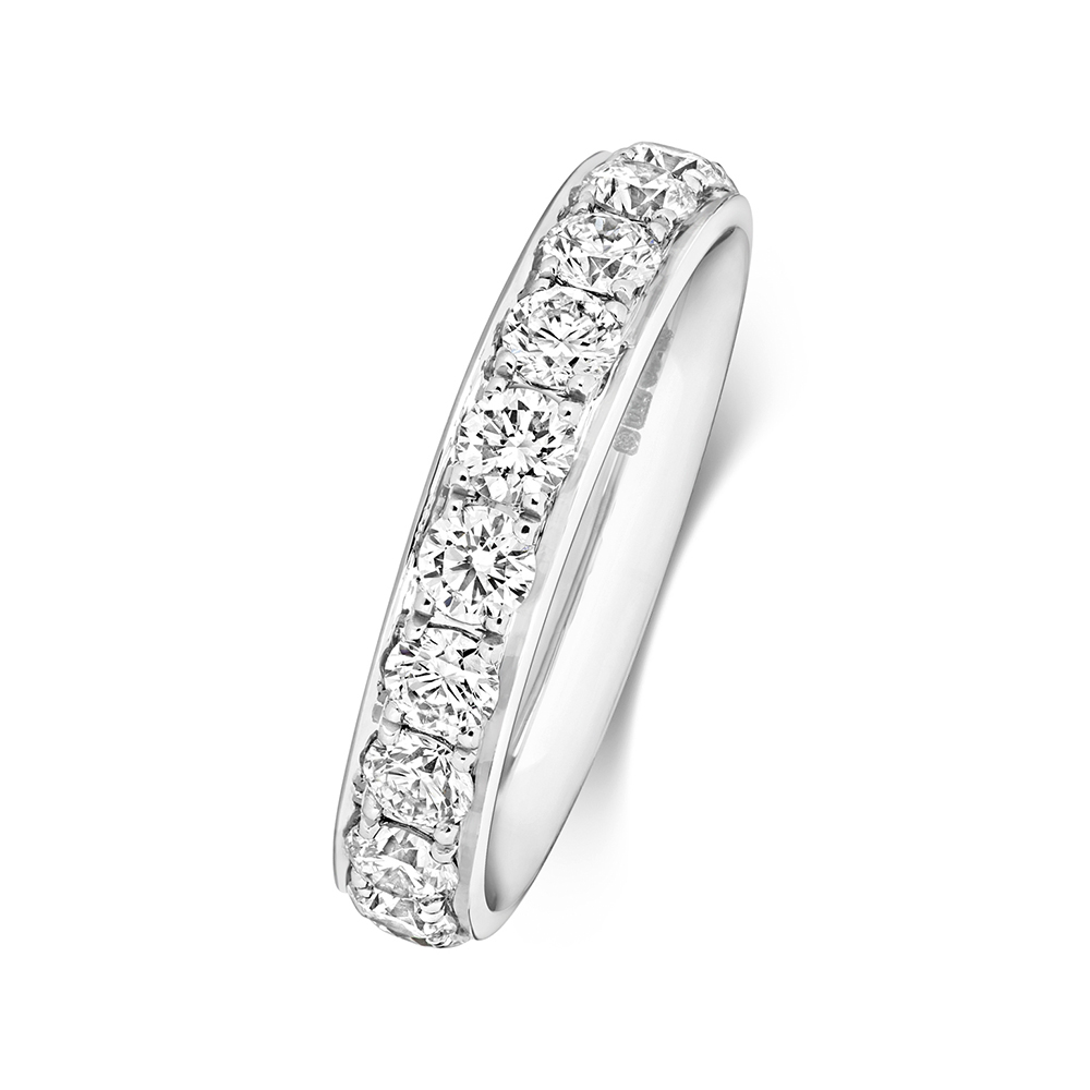 4 prong setting round shape full eternity ring