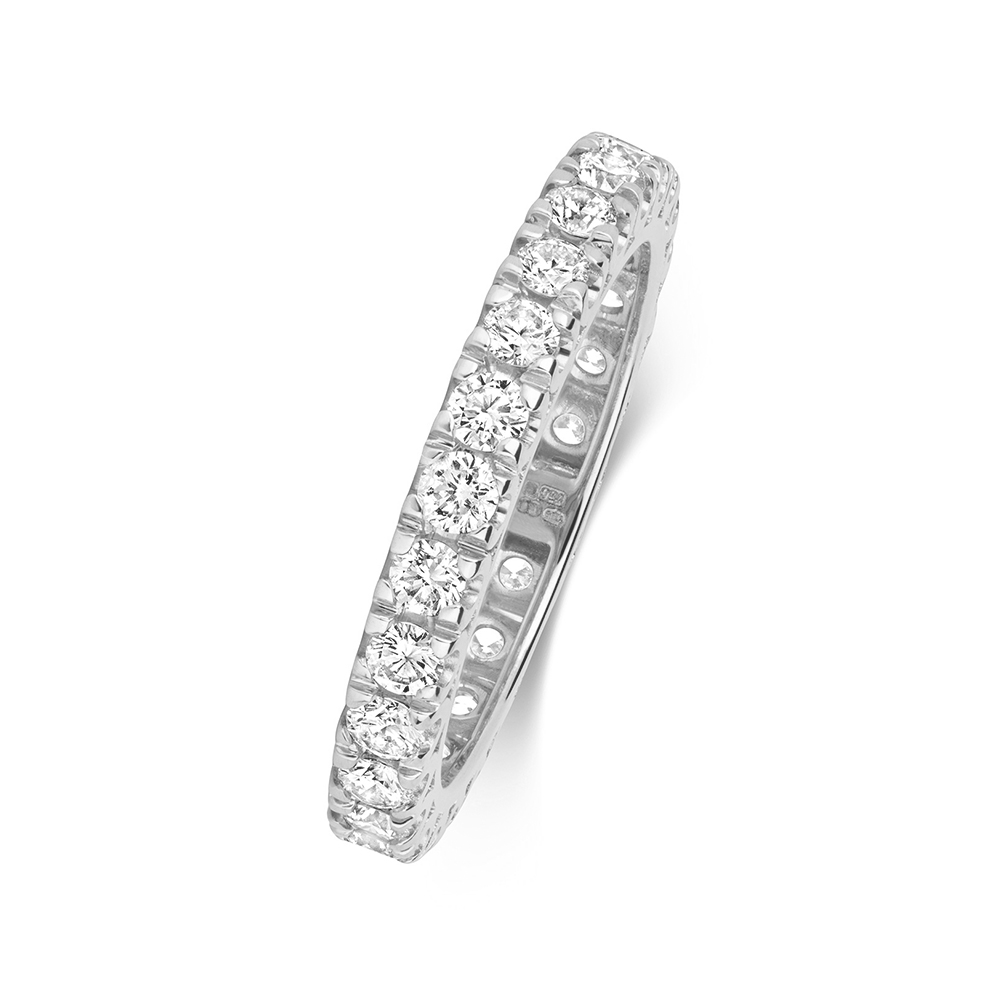 4 prong setting round shape full eternity ring