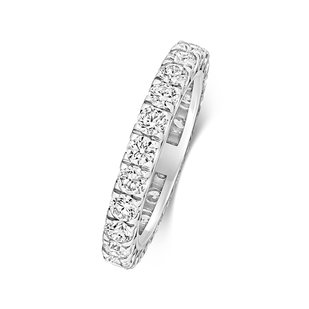 4 prong setting round shape full eternity ring