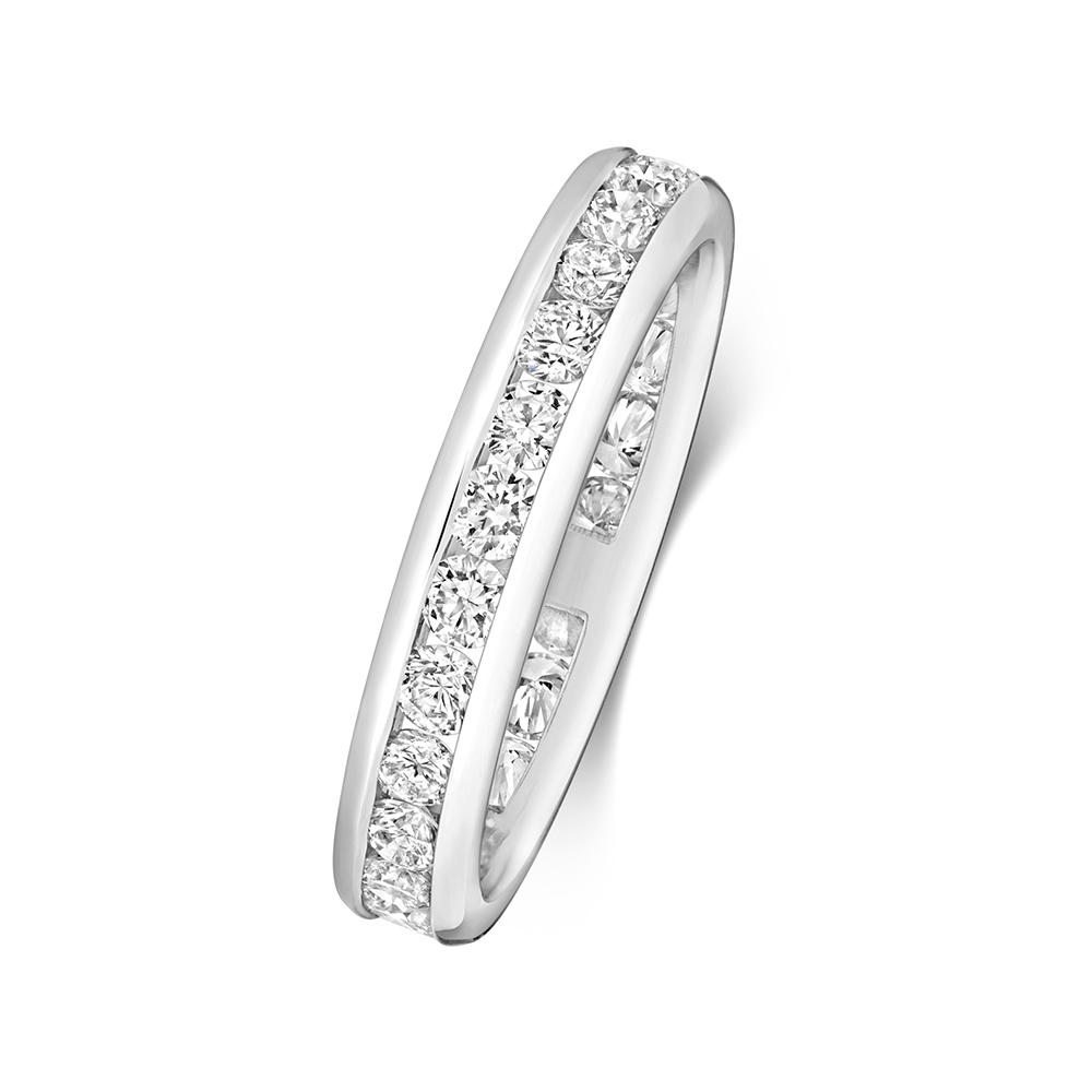 channel setting round shape full eternity ring