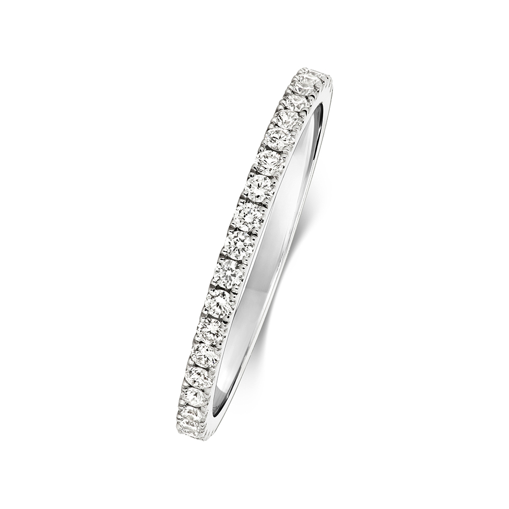 4 prong setting round shape half eternity ring