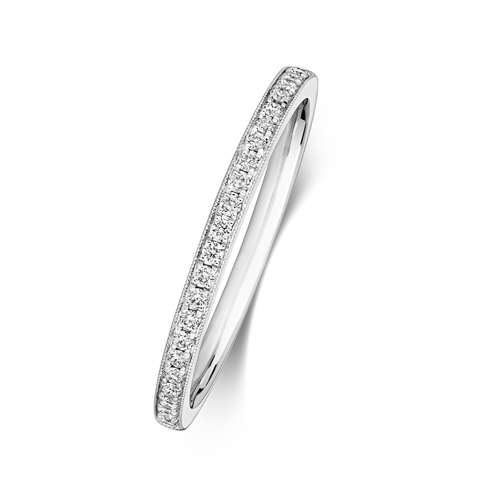 4 prong setting round shape half eternity ring