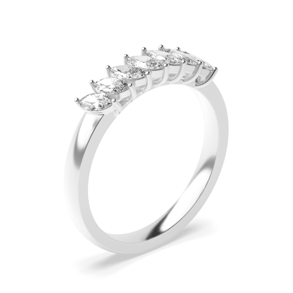 2 prong setting marquise shape half eternity ring