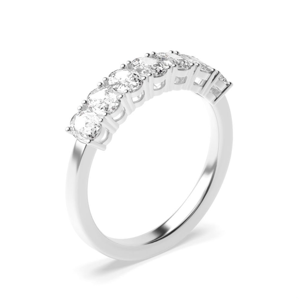 4 prong setting oval shape diamond half eternity ring