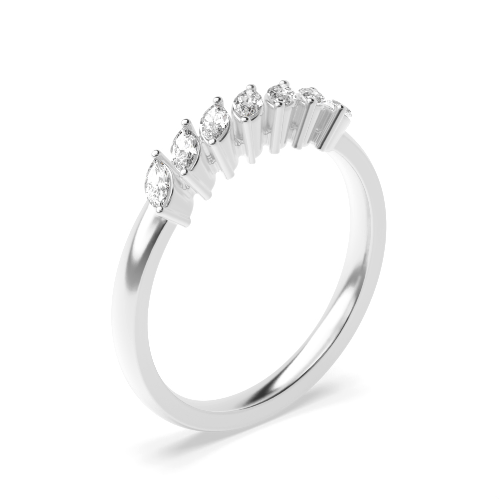 2 prong setting marquise shape unique style half eternity