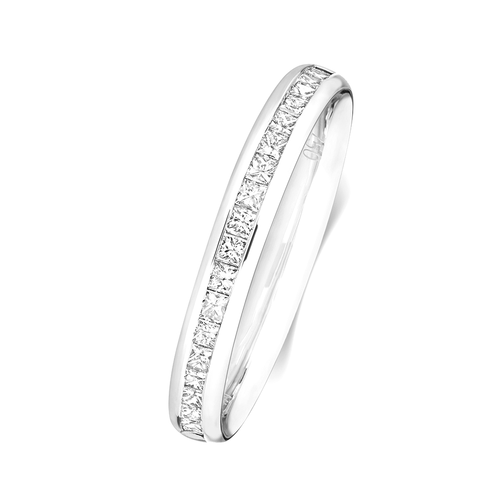 channel setting princess diamond half eternity ring