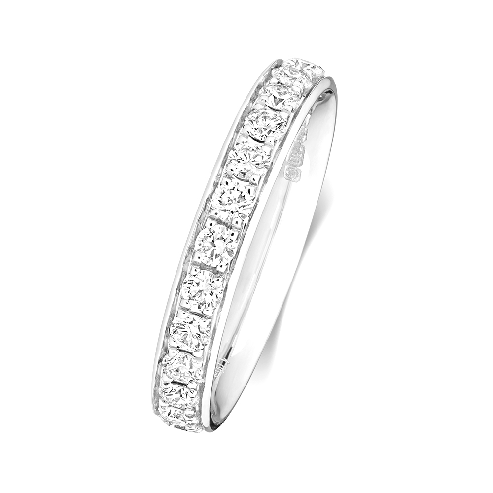 prong setting round diamond full eternity ring