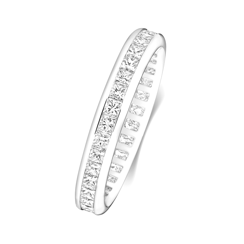 channel setting princess diamond full eternity ring