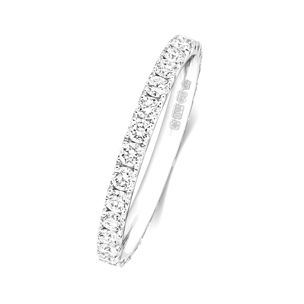 prong setting round diamond full eternity ring