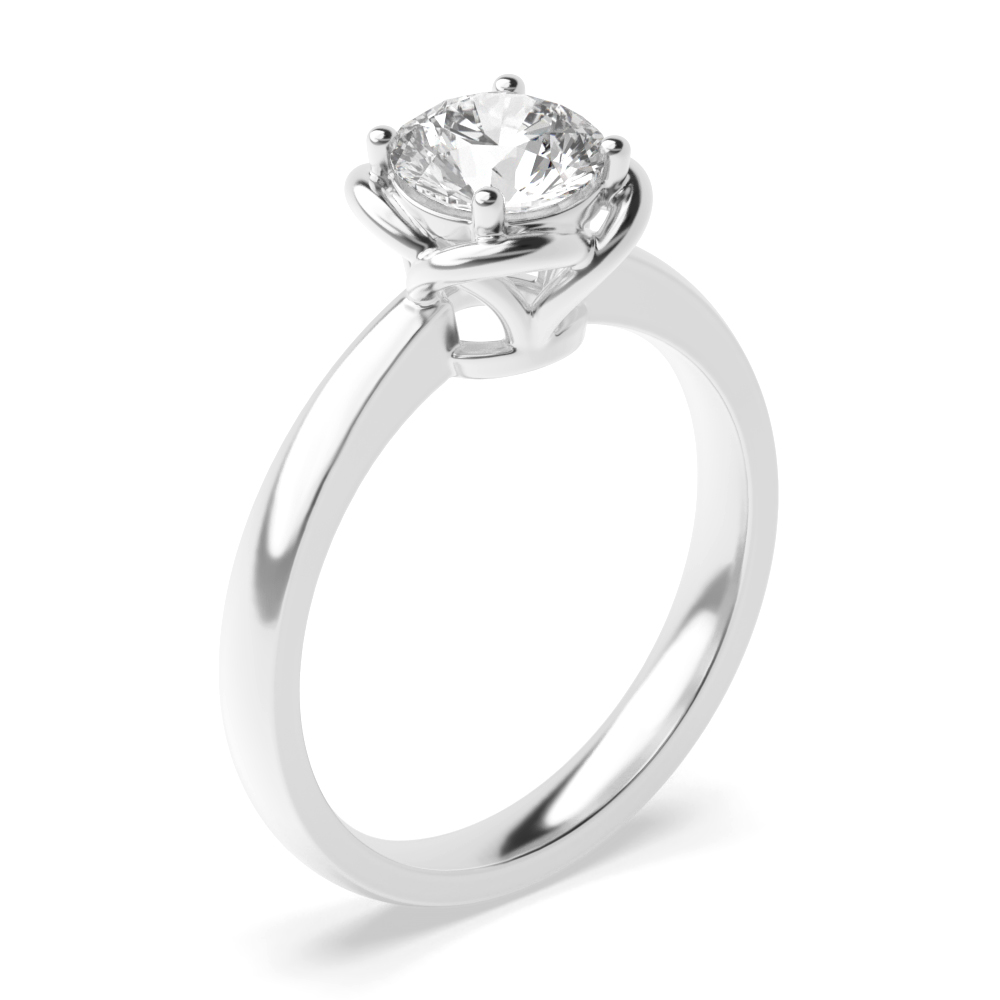 4 prong setting round shape diamond classic engagement ring